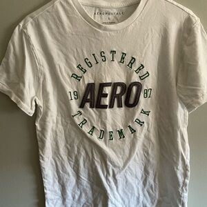 Aeropostale White Tee with Green Lettering